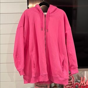 NWOT Old Navy Pink Sherpa Zip Up Hoodie Size XXL